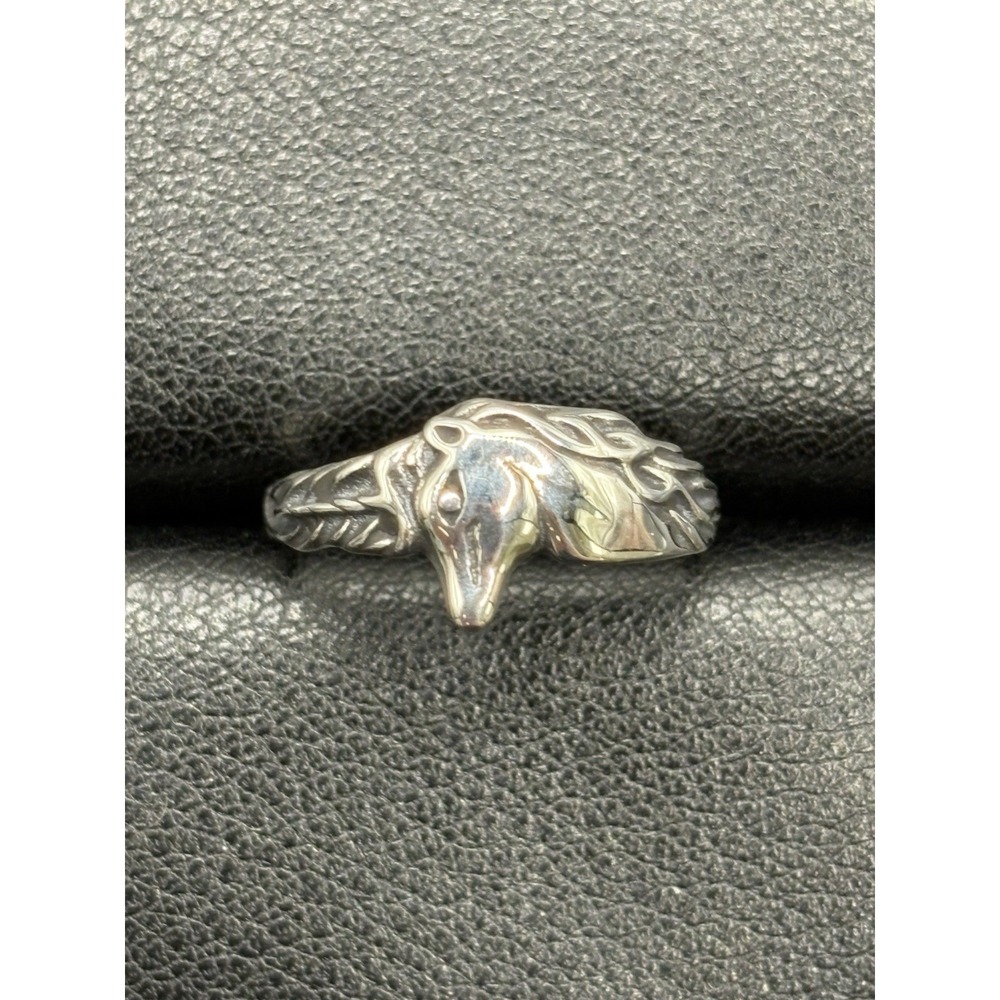 New Condition Sterling Silver Unicorn Ring Size 7 J25